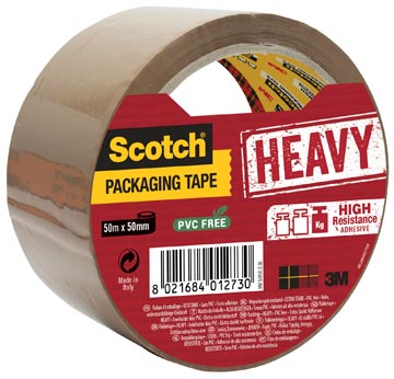 Scotch verpakkingstape 50mmx50m heavy bruin