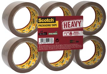 Verpakkingstape Scotch Heavy 50mmx66m bruin (6)