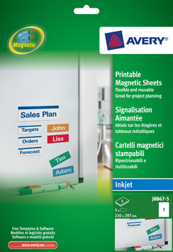 Magneetetiket Avery 01 etik/bl 210x297mm voor inkjet wit (5)