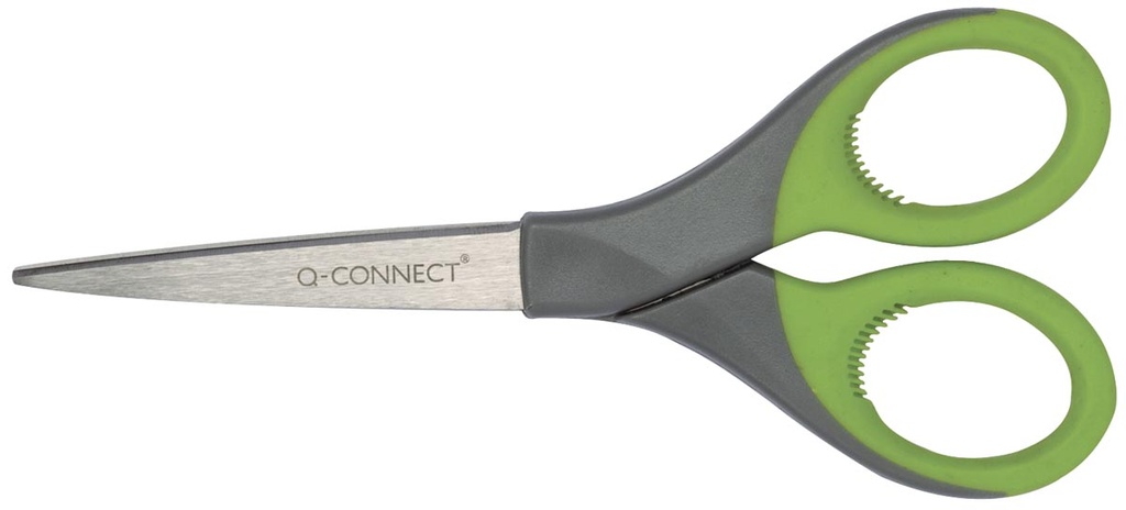 Schaar Q-Connect 17cm groen/grijs (31160)