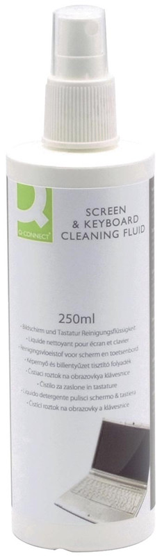 Reinigingsspray Q-Connect voor scherm en toetsenbord 250ml (901013)