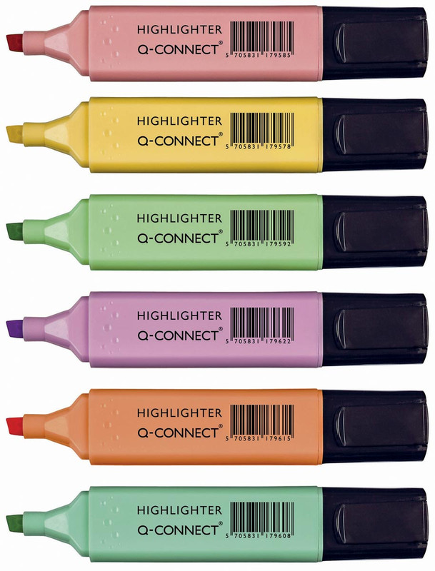 Markeerstift Q-Connect Pastel assorti (6)