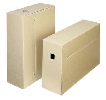 Archiefdoos Loeffs city box 390x260mm rug 115mm bruin (50)