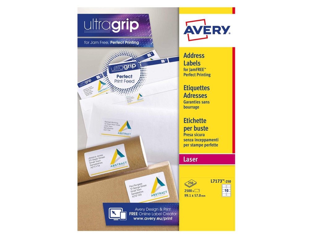 Etiketten Avery QuickPeel 10 etik/bl 99,1x57mm voor laser (250)