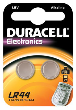 Knoopcelbatterij Duracell LR44/SR44/357/303 1,5V (2)