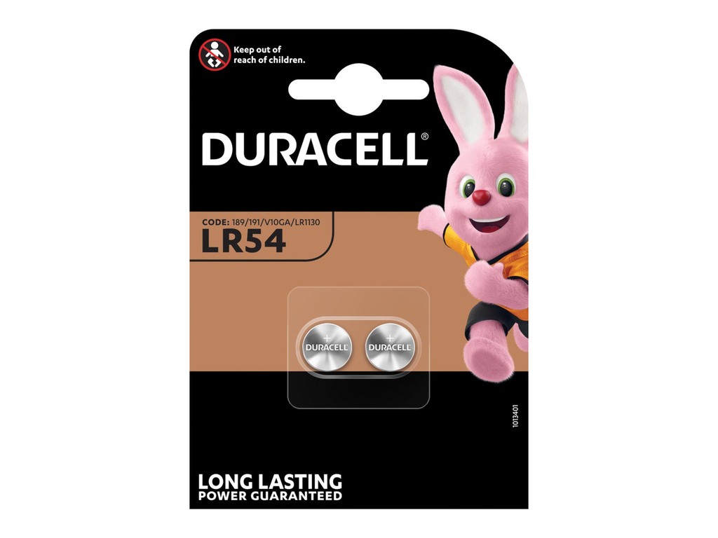 Knoopcelbatterij Duracell LR54 1,5V (2)