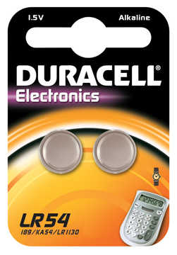 Knoopcelbatterij Duracell LR54 1,5V (2)