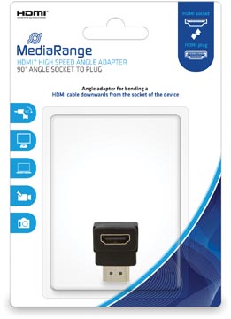 Hoek-adapter Mediarange High Speed HDMI 90 graden stekker/contrastekker 