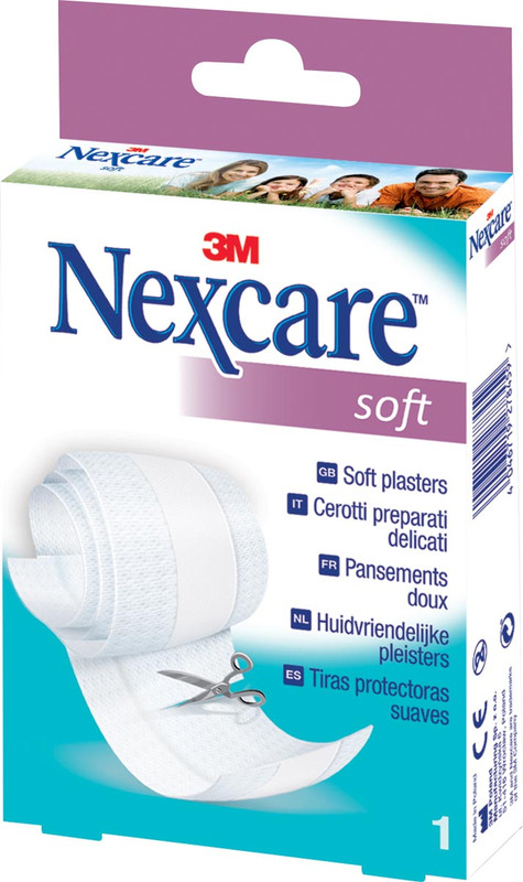 Pleisters 3M Nexcare Soft 8cmx1m om op maat te knippen