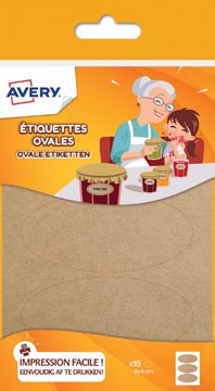 Etiket Avery Family 90x40mm ovaal kraft (18)