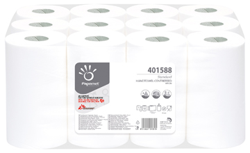 Handdoekrol Papernet mini wit 1-laags centerfeed (12)