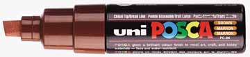 Paintmarker Uni-ball Posca schuine punt 8mm bruin