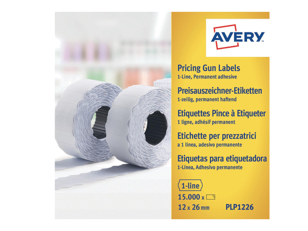 Etiketten Avery Prijstang permanent 12x26mm 1.500 etik/rol wit (10)