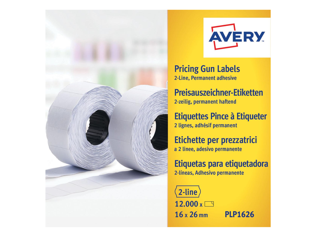 Etiketten Avery Prijstang permanent 16x26mm 1.200 etik/rol wit (10)