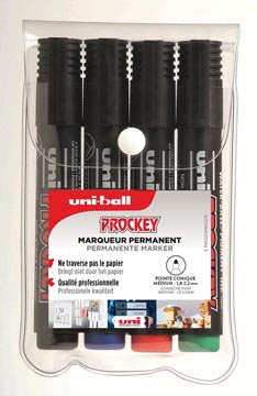 Flipchartmarker Uni-Ball Prockey ronde punt 1,2-1,8mm assorti (4)