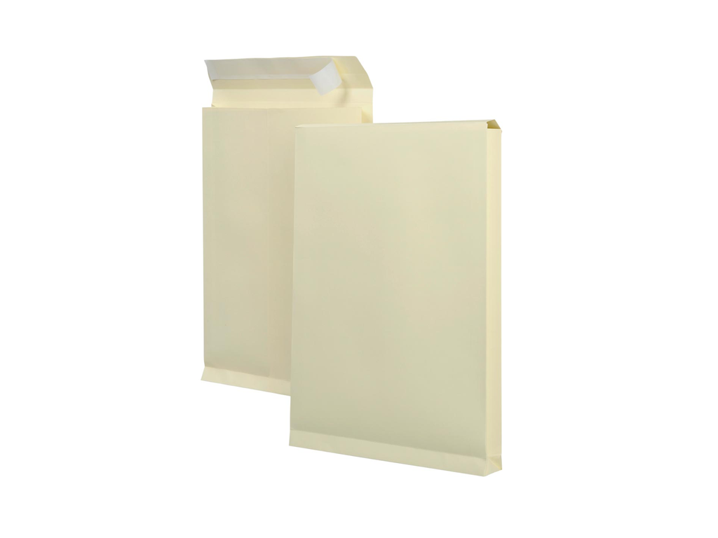 Zakomslag met balg Bong 230x350x38mm + strip crème (125)