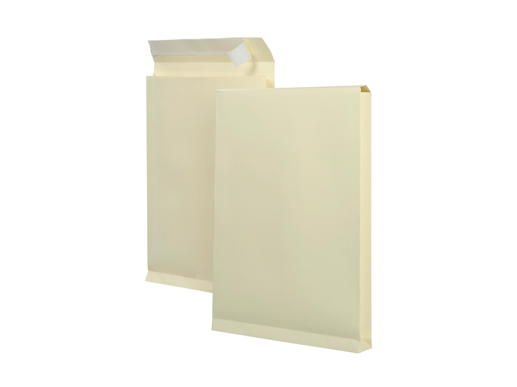 Zakomslag met balg Bong 262x371x38mm + strip crème (125)