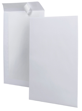 Zakomslag met kartonnen rug Bong 262x371mm + strip wit (100)