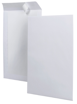 Zakomslag met kartonnen rug Bong 229x324mm + strip wit (100)