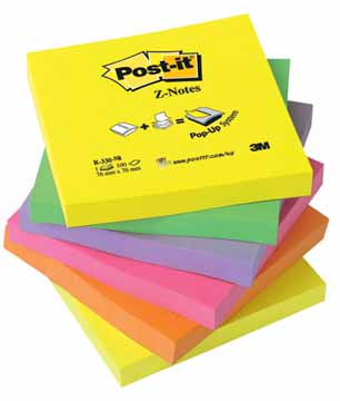 Z-Notes Post-It 76x76mm assorti neon (6)
