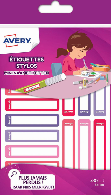 Etiketten Avery Family Name 50x10mm assorti meisjes (30)