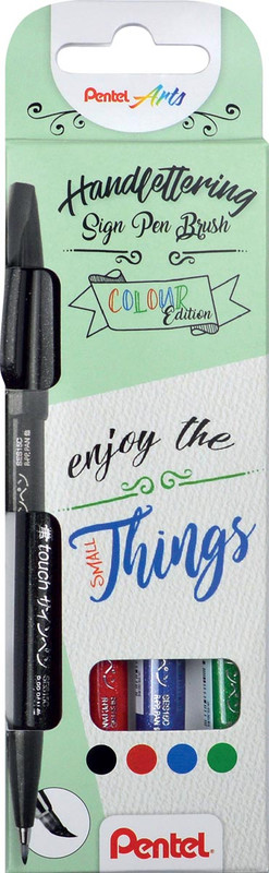 Brushpen Pentel Sign Pen Brush assorti klassiek (4)