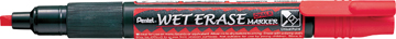 Semi-permanent marker Pentel Wet Erase beitelpunt 2-4mm rood