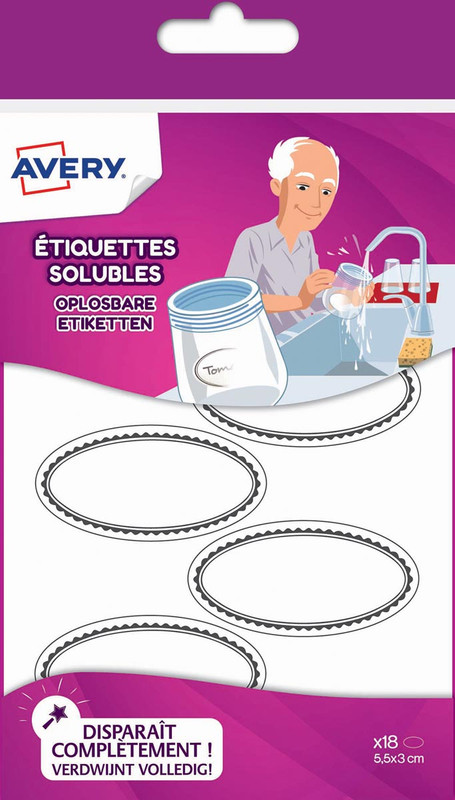 Etiketten Avery Family 55x30mm oplosbaar wit (18)