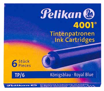 Inktpatroon Pelikan 4001 TP/6 voor vulpen koningsblauw (6)