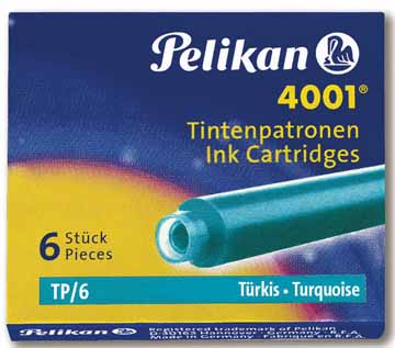 Inktpatroon Pelikan 4001 TP/6 voor vulpen turkoois (6)