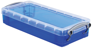 Opbergdoos Really Useful Box 0,55l transparant blauw