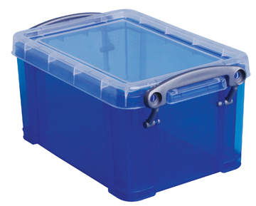 Opbergdoos Really Useful Box 0,7l transparant blauw