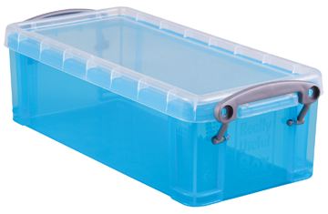 Opbergdoos Really Useful Box 0,9l transparant helblauw