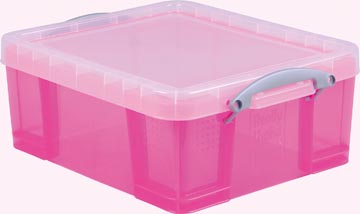 Opbergdoos Really Useful Box 18l transparant roze