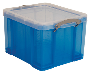 Opbergdoos Really Useful Box 35l transparant blauw