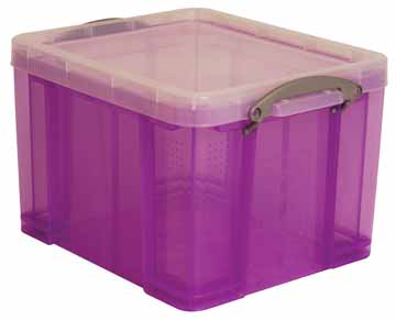 Opbergdoos Really Useful Box 35l transparant paars