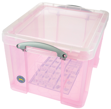 Opbergdoos Really Useful Box 35l transparant roze