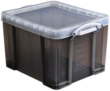 Opbergdoos Really Useful Box 35l transparant gerookt