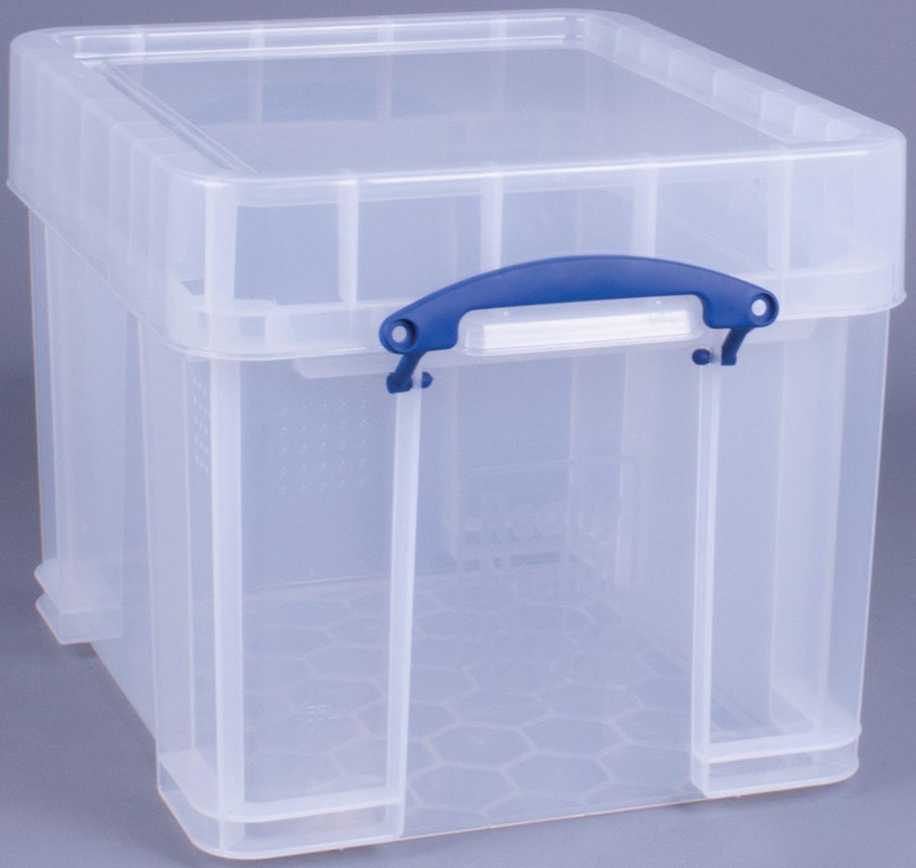 Opbergdoos Really Useful Box 35l XL voor LP's transparant met karton