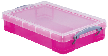 Opbergdoos Really Useful Box 4l transparant roze