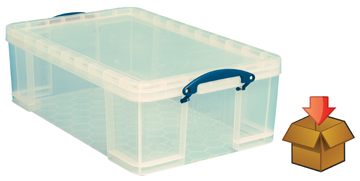 Opbergdoos Really Useful Box 50l apart verpakt transparant