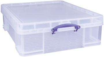 Opbergdoos Really Useful Box 70l transparant met karton