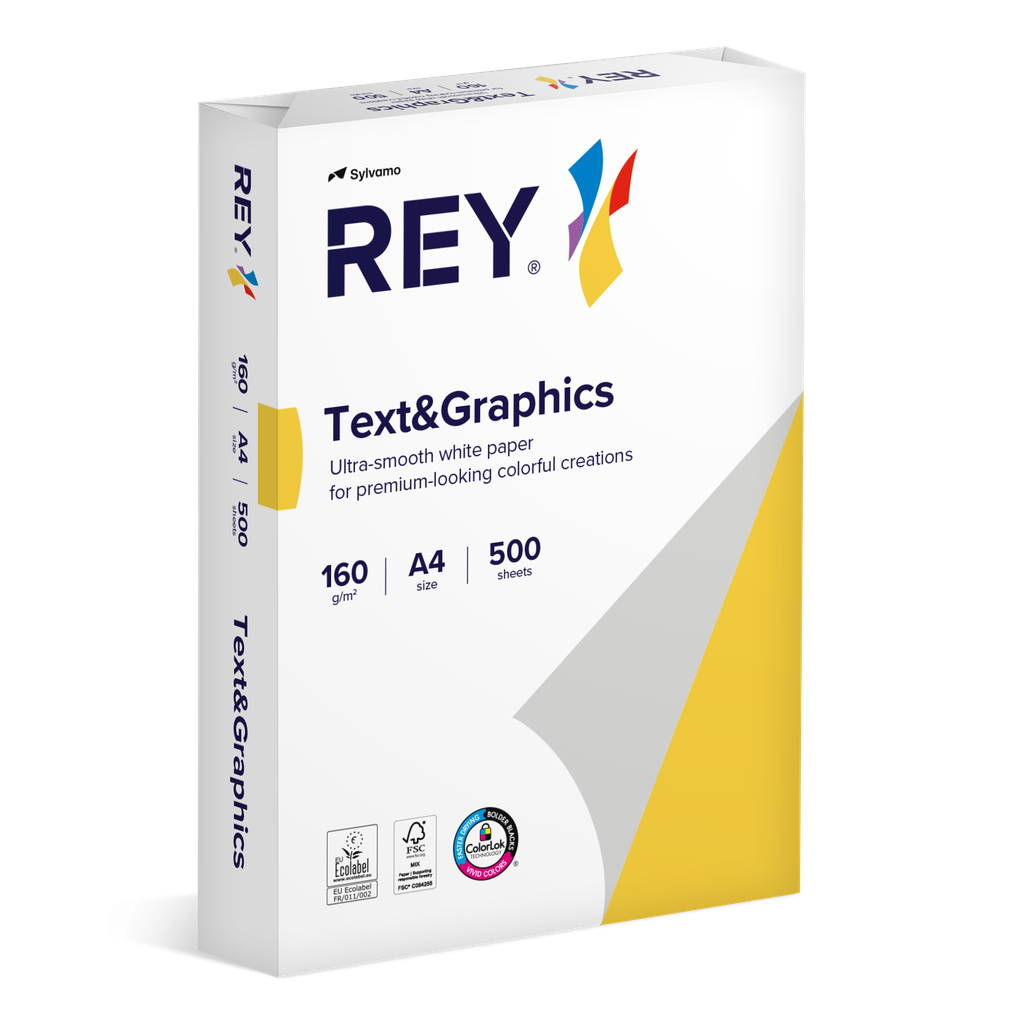 Rey text & graphics DIN A4 160gr wit (250) - FSC Mix 70%