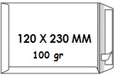 Zakomslag 120X230 wit + strip 100GR Z/V (500)