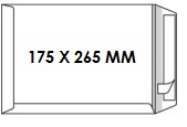 Zakomslag 175x265mm wit + strip Z/V (250)