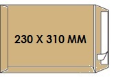Zakomslag 230x310mm bruin + strip Z/V (250)