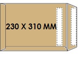 Zakomslag 230x310mm bruin zelfklevend Z/V (250)