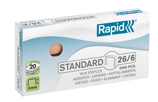 [OUT-24862100] Nietjes Rapid Standard 26/6 verkoperd (5000)