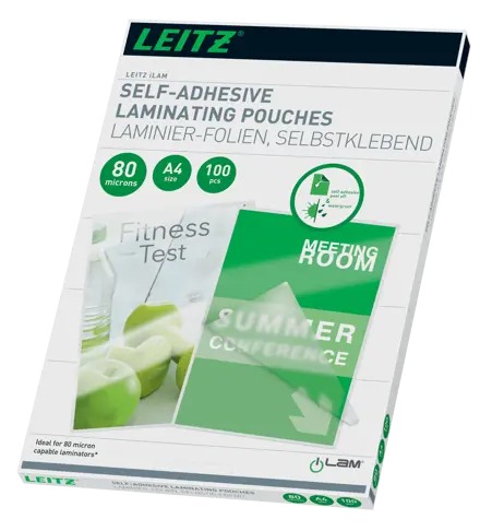 [ESS-33872] Lamineerhoes Leitz iLam A4 2x80µ zelfklevend glanzend (100)