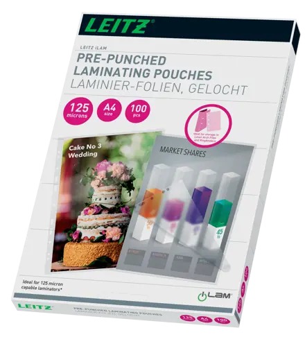 [ESS-33878] Lamineerhoes Leitz iLam A4 2x125µ met perforatierand glanzend (100)